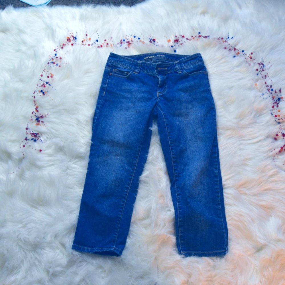 Michael Kors Med Wash Skinny Crop Jeans, Size 2 - Picture 1 of 5